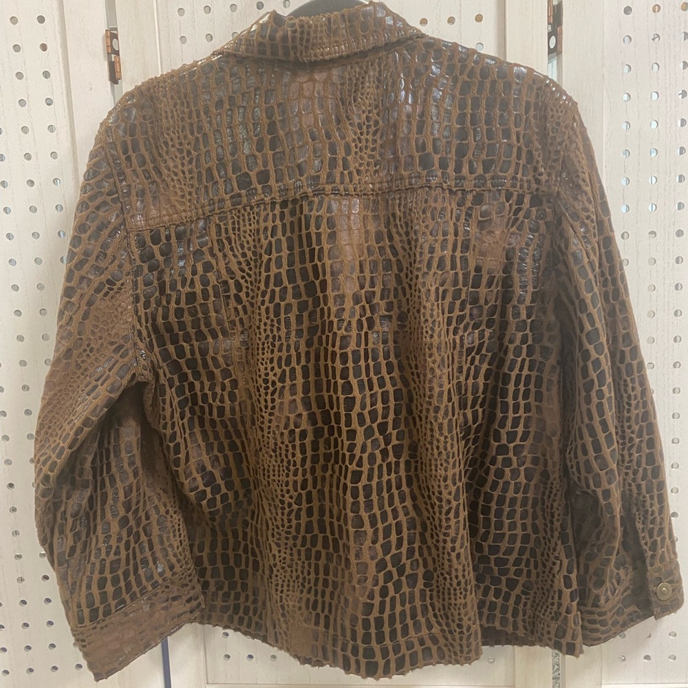Ruby Rd. Brown Crocodile Pattern Jacket - image 2